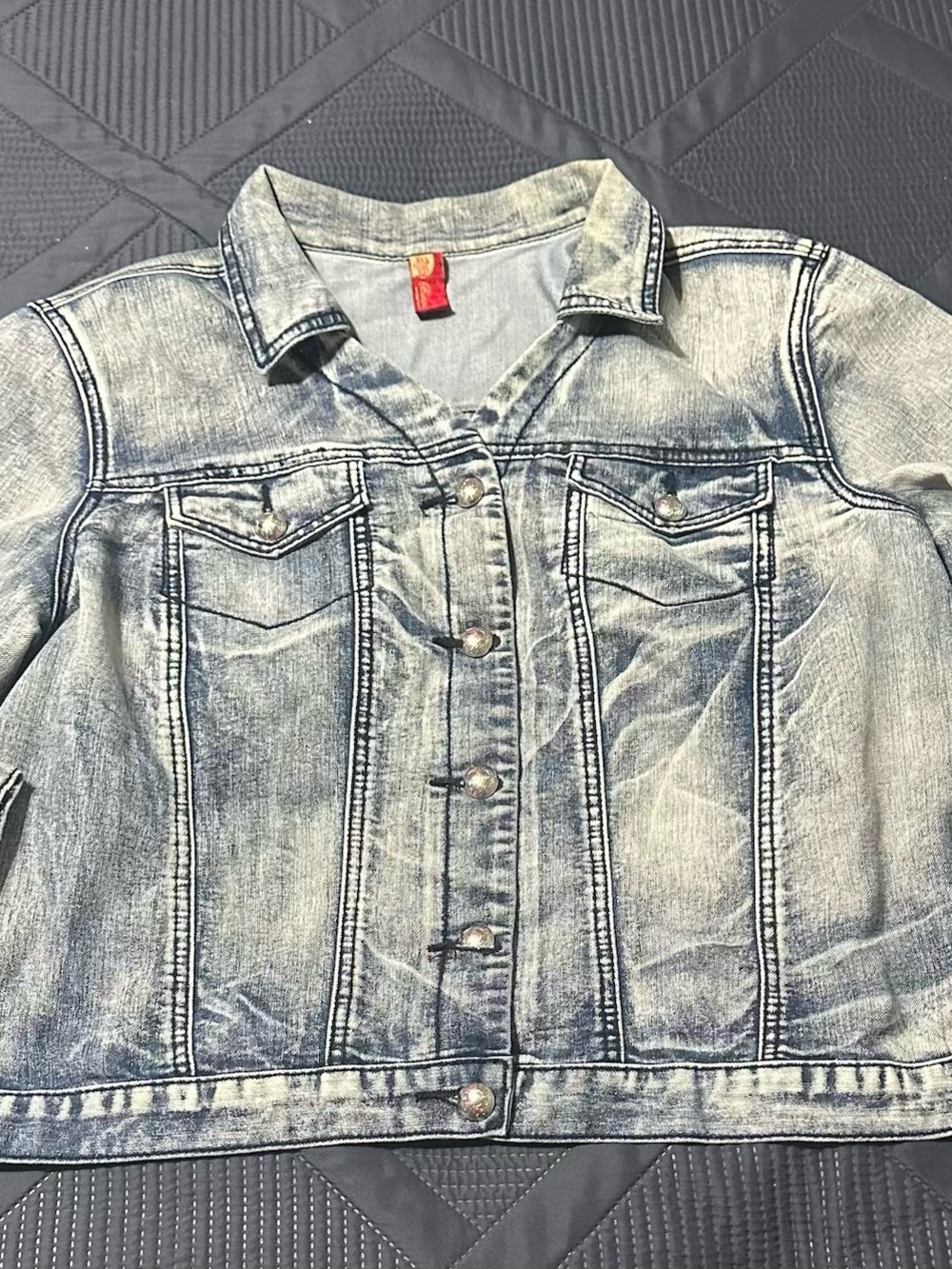 Apple Bottoms Vintage Y2K Red Label Denim Button Up Trucker Jacket Women’s 2X